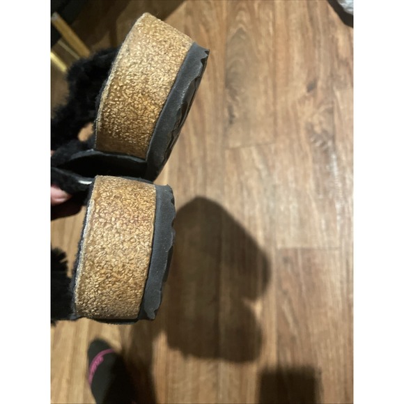 Birkenstock Arizona Shearling Suede Leather Black US M 10 W 11.5 EU 43 Unisex - Picture 11 of 12
